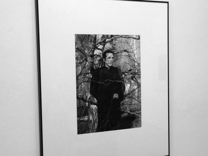 "The Composer", 2017, Inkjet print. Portrait of Nicholas Veltmeyer at Pickard Quarry, by William Robinson. (Photo of installation: Shannon Taylor)