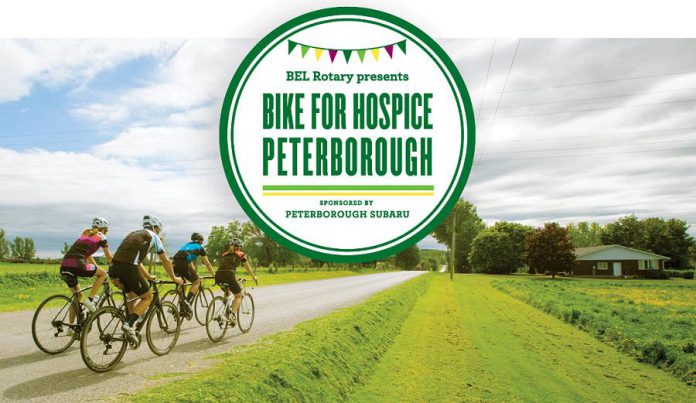 The BEL Rotary Bike for Hospice is sponsored by Peterborough Suburu.