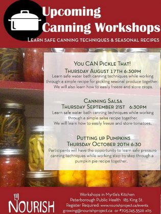 Following the pickling workshop, Nourish will present workshops on salsa making and on canning pumpkin. (Image: Nourish Project)