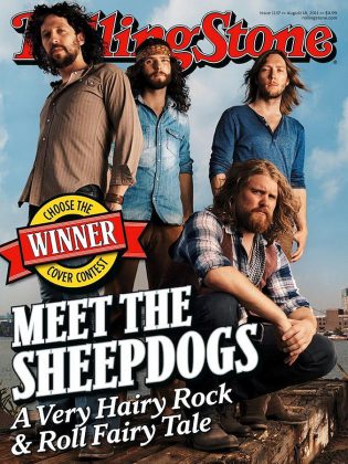 The Sheepdogs on the cover of the August 18, 2011 issue of Rolling Stone.