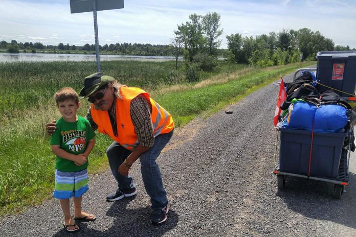 Sutherland poses for a photo near Ingleside in Ontario on July 28th. (Photo: Lindsay Wells / Facebook)