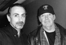 Youngtown Museum founder Trevor Hosier with Neil Young back stage at the Air Canada Centre in Toronto in 2008. The Youngtown exhibit at the Olde Gaol Museum in Lindsay is closing for good on September 10, 2017, and Hosier will be selling some of the items from his collection. (Photo: Stephen Hosier)