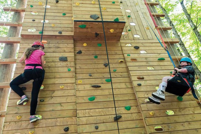 Camp Kawartha's Outdoor Education Centre has a new accessible climbing wall that can accommodate various skill levels and ages, as well as people with disabilities.  (Photo: Camp Kawartha)