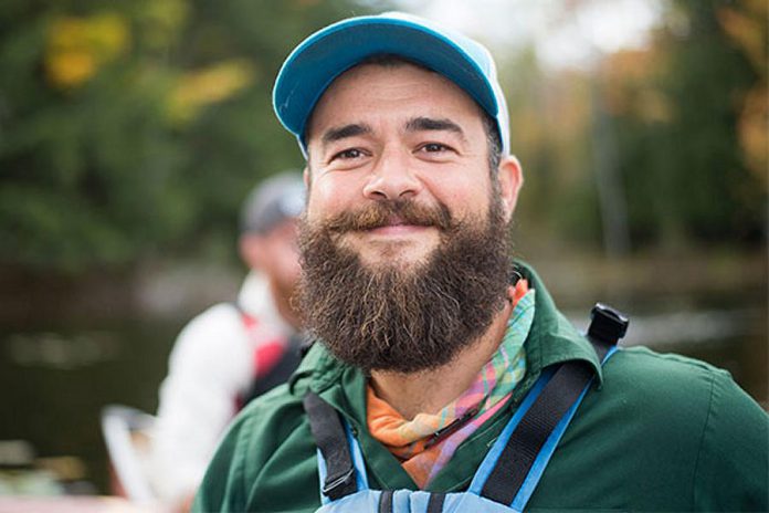 Bretton Clark, Chief Experience Officer at The Land Canadian Adventures, presents a seminar on wild edibles of The Ganaraska on Sunday afternoon.