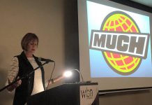 Denise Donlon, best known for her time as VJ, producer, and vice-president and general manager of MuchMusic, was the keynote speaker at the inaugural 2017-18 meeting of the Women's Business Network of Peterborough. (Photo: Meghan Moloney)