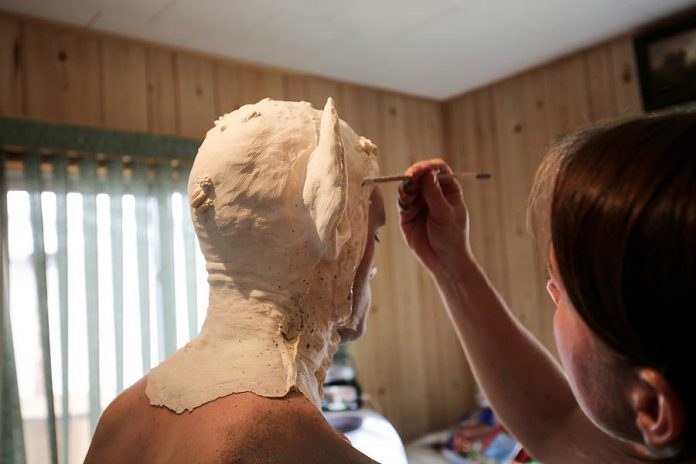 The creature makeup and prosthetics took five hours to apply. (Photo: Bokeh Collective)