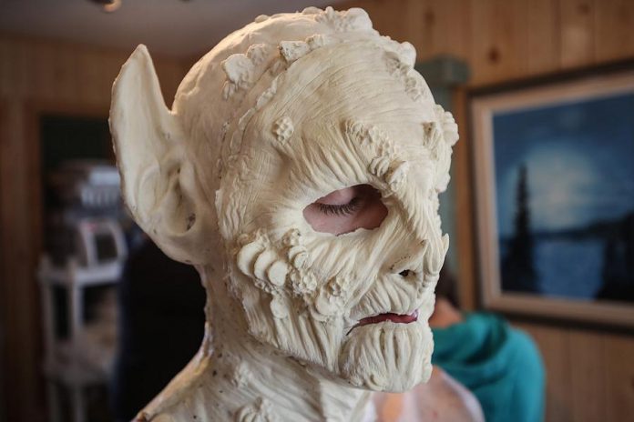 The almost-completed face of the creature. (Photo: Bokeh Collective)