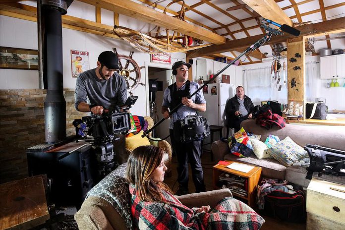 Latched was filmed at cottages on Dewey's Island north of Fenelon Falls. Accessible only by boat, the production crew had to load equipment onto a barge to get there. (Photo: Bokeh Collective)