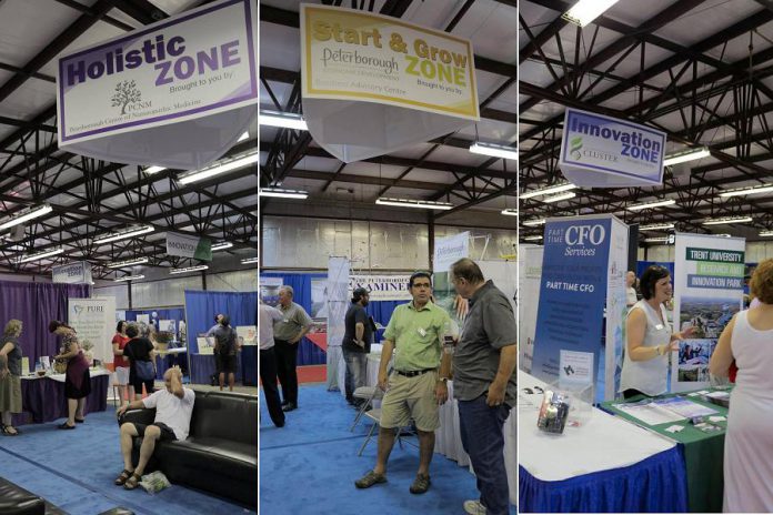 It's easy to navigate the LoveLocalPtbo Business Expo with the "zones" highlighting similar types of businesses: the Holistic Health and Wellness Zone, the Start and Grow Zone, the Innovation Zone, the Green Business Zone and, new this year, the Micro Business Zone. (Photos: Peterborough Chamber of Commerce)