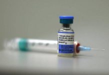 The best way to prevent mumps is through the measles-mumps-rubella (MMR) or measles-mumps-rubella-varicella (MMRV) vaccine, pictured here.