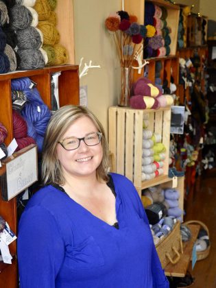 Deanna Guttman, owner and operator of Needles in the Hay on Water Street in downtown Peterborough, is celebrating her first anniversary of ownership by expanding her yarn shop to include the coveted Brooklyn Tweed woolen yarn line. (Photo: Jeanne Pengelly / kawarthaNOW)