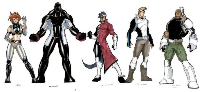 Character designs for Kevin Briones' comic book series "Neon Black". (Image courtesy of Kevin Briones)