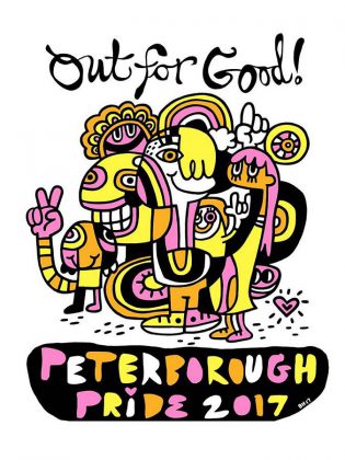 The official t-shirt design of Peterborough Pride 2017, by Ben Hodson, reflecting this year's theme. Limited edition t-shirts will be available at various events throughout Pride Week. (Design: Ben Hodson)