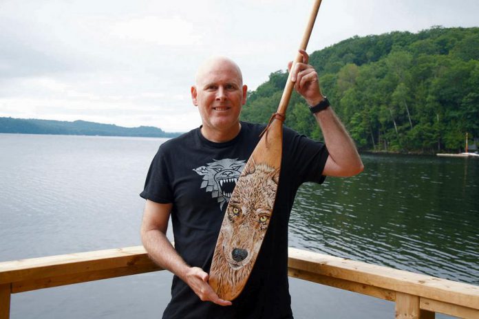 Peter McBurney with his wolf paddle. (Photo courtesy Peter McBurney)