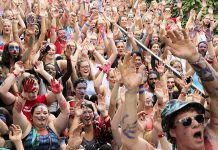 Trent University students having fun in The Great Race Paint Up at Lady Eaton College during Orientation Week. (Photo: Trent University / Facebook)