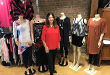 Trish Dougherty, owner of The Kawartha Store in Fenelon Falls, a 5,000-square-foot clothing, shoes, and gift emporium for women and men.