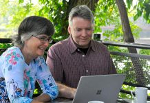 Carrie Wakeford and Pat Kenney are business and life partners in Black Cap Design, a full-service web development firm in Peterborough. (Photo: Jeanne Pengelly / kawarthaNOW)