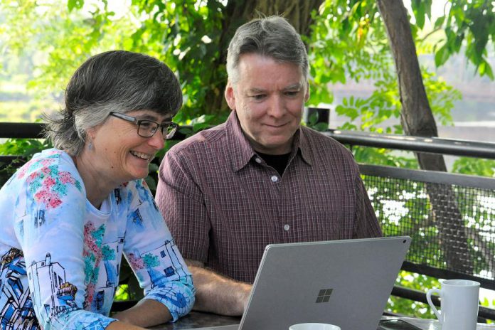 Carrie Wakeford and Pat Kenney are business and life partners in Black Cap Design, a full-service web development firm in Peterborough. (Photo: Jeanne Pengelly / kawarthaNOW)