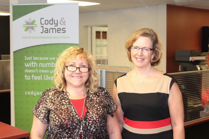 Suzanne Cody and Gwyneth James of Cody & James CPAs, a full-service accounting firm located at 260 Milroy Drive in Peterborough. (Photo: Samantha Moss / MossWorks)