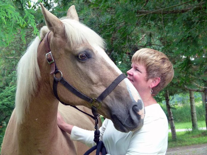 Sunny the horse with Jennifer Garland, owner and program director of The Mane Intent, which uses facilitated equine experiential learning to help teams, families, and individuals uncover their potential. (Photo: The Mane Intent)