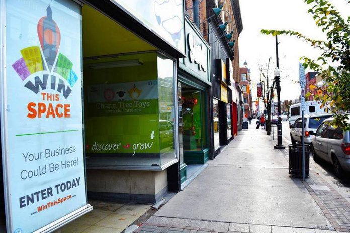 The 2018 Win This Space entrepreneurial competition, where small business owners can win a free 12-month lease of a downtown Peterborough storefront, is now accepting applications. (Photo: Peterborough DBIA)