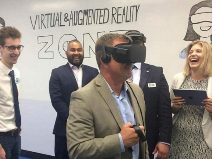 Peterborough-based digital startup Kavtek Software Corporation launched a pilot project for its augmented and virtual reality platforms in the Innovation Cluster's new 'Virtual & Augmented Reality Zone' on October 11, 2017. (Photo: Innovation Cluster Peterborough and the Kawarthas)