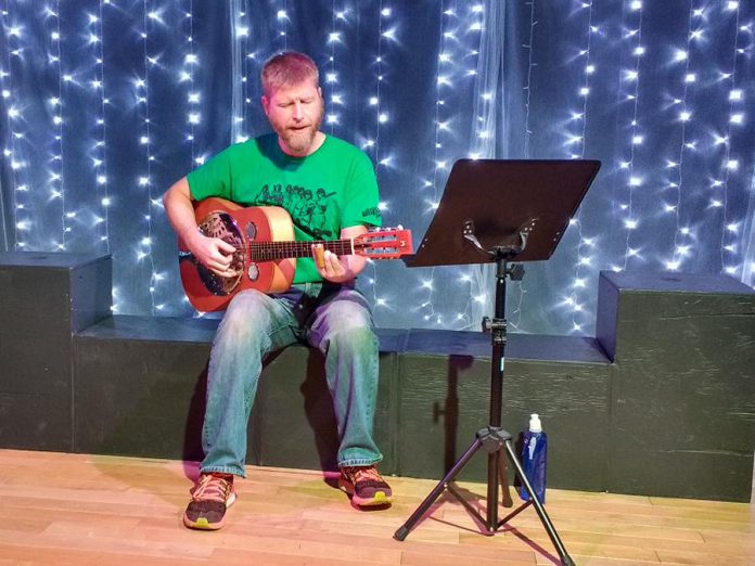 Prior to the performance of the play "Constellations", Lindsay Little Theatre presents a mini-concert featuring musician Andrew "Stubs" Bane playing one-finger blues.  Your ticket to the show also includes appetizers and a complimentary drink ticket.  (Photo: Sam Tweedle / kawarthaNOW.com)