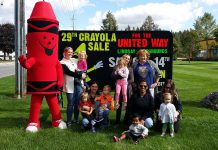 The 29th annual Crayola Sale for the United Way for the City of Kawartha Lakes takes place from 8 a.m. to 12 p.m. on Saturday, October 14 at the LEX Fairgrounds in Lindsay. (Photo: United Way for the City of Kawartha Lakes)