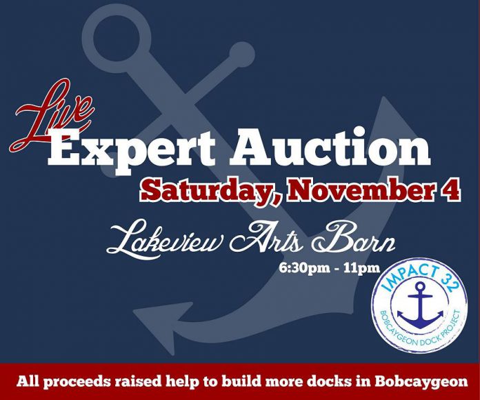 The live Expert Auction runs from 6:30 to 11 p.m. on Saturday, November 4 at Lakeview Arts Barn in Bobcaygeon. (Graphic: Impact 32)