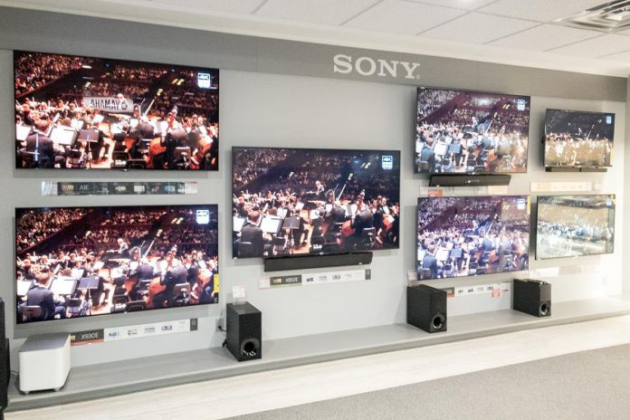 The new Sony Wall at Kawartha TV & Stereo.