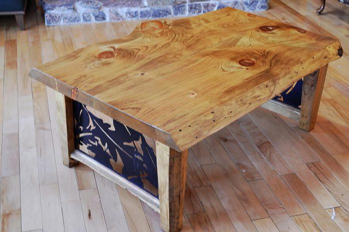 A pine slab coffee table from The Buckhorn Furniture Company, one of the newest members of the Kawartha Chamber of Commerce and Tourism. (Photo: The Buckhorn Furniture Company)