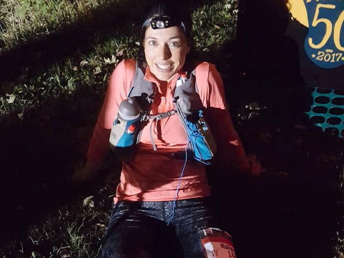 Peterborough native Mallory Richard after her record-setting trail run at The Hennepin Hundred on October 7, 2017. (Photo: Mallory Richard / Instagram)