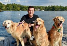 Rick Mercer was at Viamede Resort at Stoney Lake this past September for the Golden Rescue Picnic, which was featured in the October 10, 2017 episode of CBC Televisions Rick Mercer Report. (Photo: Rick Mercer Report / Facebook)