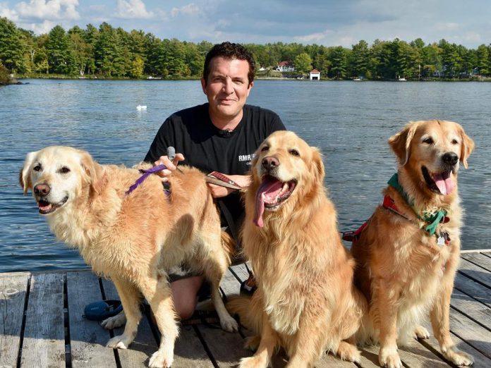 Rick Mercer was at Viamede Resort at Stoney Lake this past September for the Golden Rescue Picnic, which was featured in the October 10, 2017 episode of CBC Televisions Rick Mercer Report. (Photo: Rick Mercer Report / Facebook)