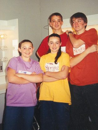 Jonathan and Stephen Cullen with Laura and Kate McLeod at Spring Tonic 2002 ... Celebrating Five Years!. The four performed several numbers including "The Bare Necessities" and "Let There be Peace on Earth". (Photo courtesy of Beth McMaster)