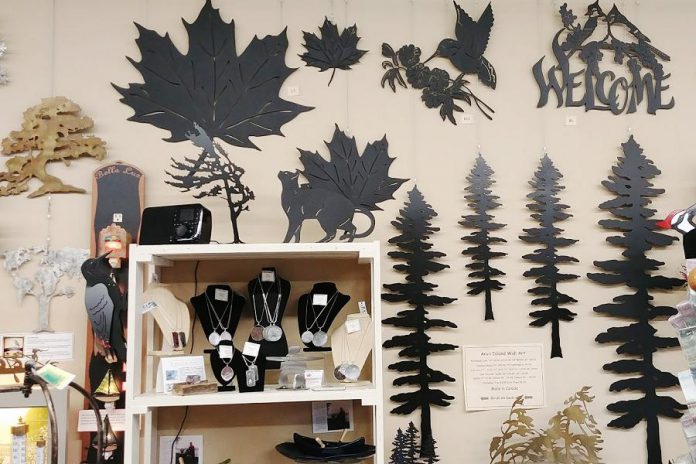 The store's indoor and outdoor wall art are also top sellers. "No one else in the area has as much Canadian-made outdoor wall art," Brenda says of her extensive collection that is sourced from artists in British Columbia and Ontario. (Photo: Paula Keho