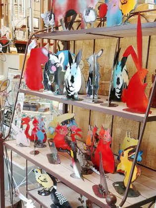 If you're looking for humorous art, The Avant-Garden Shop carries unique collections like this one by Uxbridge artists, Jean Pierre Schoss and Brenda Tucker. They create animal forms and nature images from recycled propane, water and oil tanks. (Photo: Paula Kehoe)