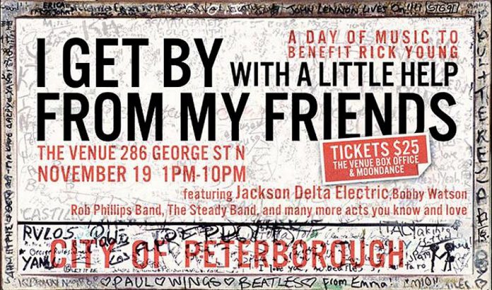  A fundraising concert for Rick Young takes place on November 19 at The Venue in downtown Peterborough.