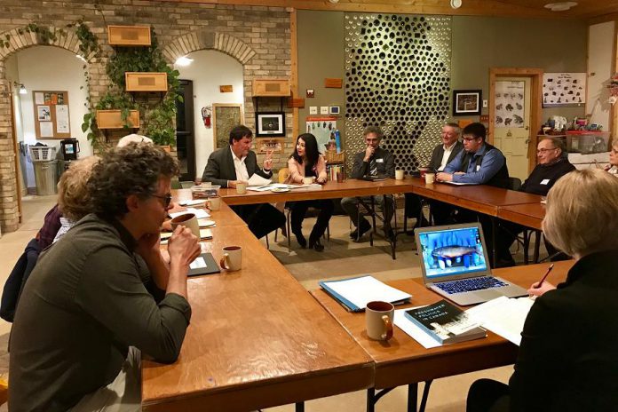 Minister Dominic LeBlanc and Maryam Monsef MP Peterborough-Kawartha (centre) met with representatives from local conservation organizations, researchers, and more on November 23, 2017. (Photo: Office of Maryam Monsef)