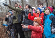 From December 14 through January 5 each year, tens of thousands of volunteers throughout the Americas take part in the Christmas Bird Count. Wildlife organizations use data collected in this long-running census to assess the health of bird populations and to help guide conservation action. In the Kawarthas, there are counts taking place in Peterborough, Kawartha Lakes, Northumberland, and Hastings. (Photo: Camilla Cerea / Audubon)