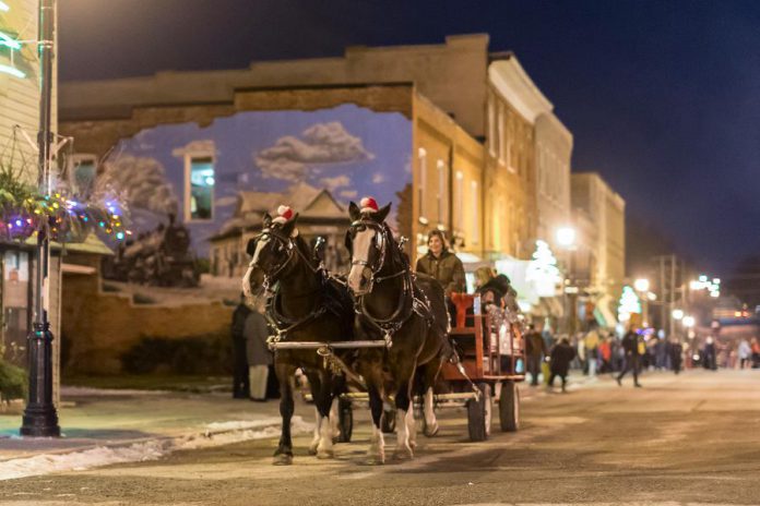 Horse-drawn wagon rides are one of the many activities available during Christmas in the Village in Millbrook on the evening of Thursday, December 7. (Photo: Marjorie McDonald)