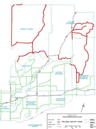 The proposed new sign by-law would affect the entire county, but is intended to address the problem of commercial signs along bush country roads in the Municipality of Trent Lakes, the Township of North Kawartha, and the Township of Havelock-Belmont-Methuen. (Map: Peterborough County)