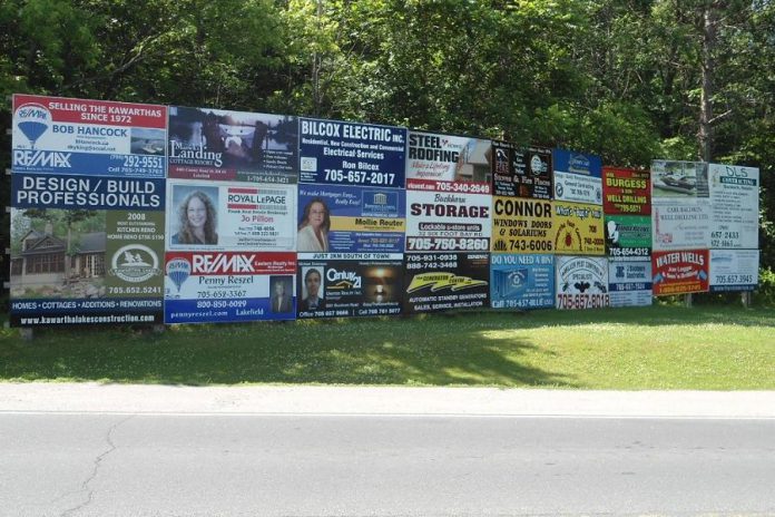 Commercial signs in "Bush Country". (Photo: Peterborough County)