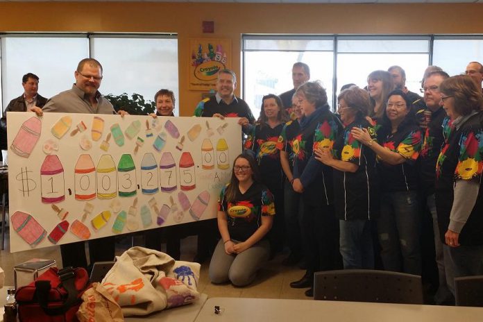On November 23, 2017, Crayola Canada announced it had achieved its goal to break $1 million mark in funds raised for the United Way for the City of Kawartha Lakes over the past 29 years. (Photo: United Way of City of Kawartha Lakes)