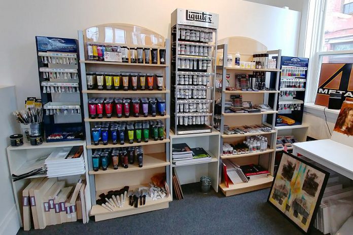 If you need art supplies, META4 carries a wide selection of artist quality acrylics, oils, watercolours, mediums, paper (including individual sheets), inks, brushes, graphite, coloured pencils, conte, charcoal, art markers, palette knives, easels, varnish, stretched canvas, wood supports, and much more. (Photo: Paula Kehoe / kawarthaNOW.com)