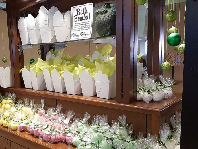  Simple owner Alex Fitzgerald has opened a temporary kiosk just inside the entrance to Peterborough Square to sell her popular fizzing bath bombs. (Photo: Simple / Facebook)