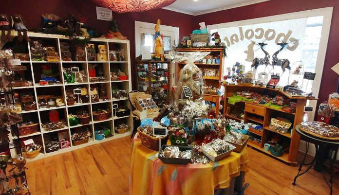 Located at 11 Queen Street in Lakefield, The Chocolate Rabbit specializes in high-quality handcrafted truffles and chocolate specialties, as well as seasonal gifts, delightful wedding and business packages, hot chocolate, tea, coffee, tea accessories, jams, and much more. (Photo: Paula Kehoe / kawarthaNOW.com)
