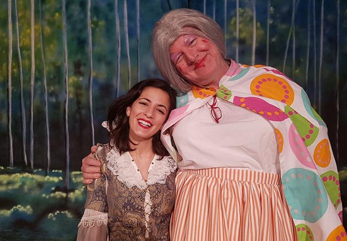 Toronto-based actor Katherine Cappellacci performs as Snow White with Globus artistic director James Barrett as Dame Wobbly Bothem in "Snow White and the Seven Dwarfs", a traditional British pantomine for the entire family at Globus Theatre at Lakeview Arts Barn in Bobcaygeon with seven performances from December 9 to 17. (Photo: Sarah Quick)