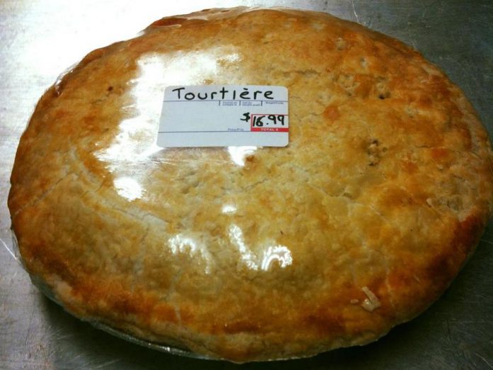 The Bridgenorth Deli's tourtière, made with pastry from The Kawartha Butter Tart Factory, is big enought to feed a family of five. (Photo: The Bridgenorth Deli / Facebook)