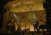 Neil Young performing his "Home Town" concert at Omemee's Coronation Hall on Friday, December 1st. (Live stream screen capture)